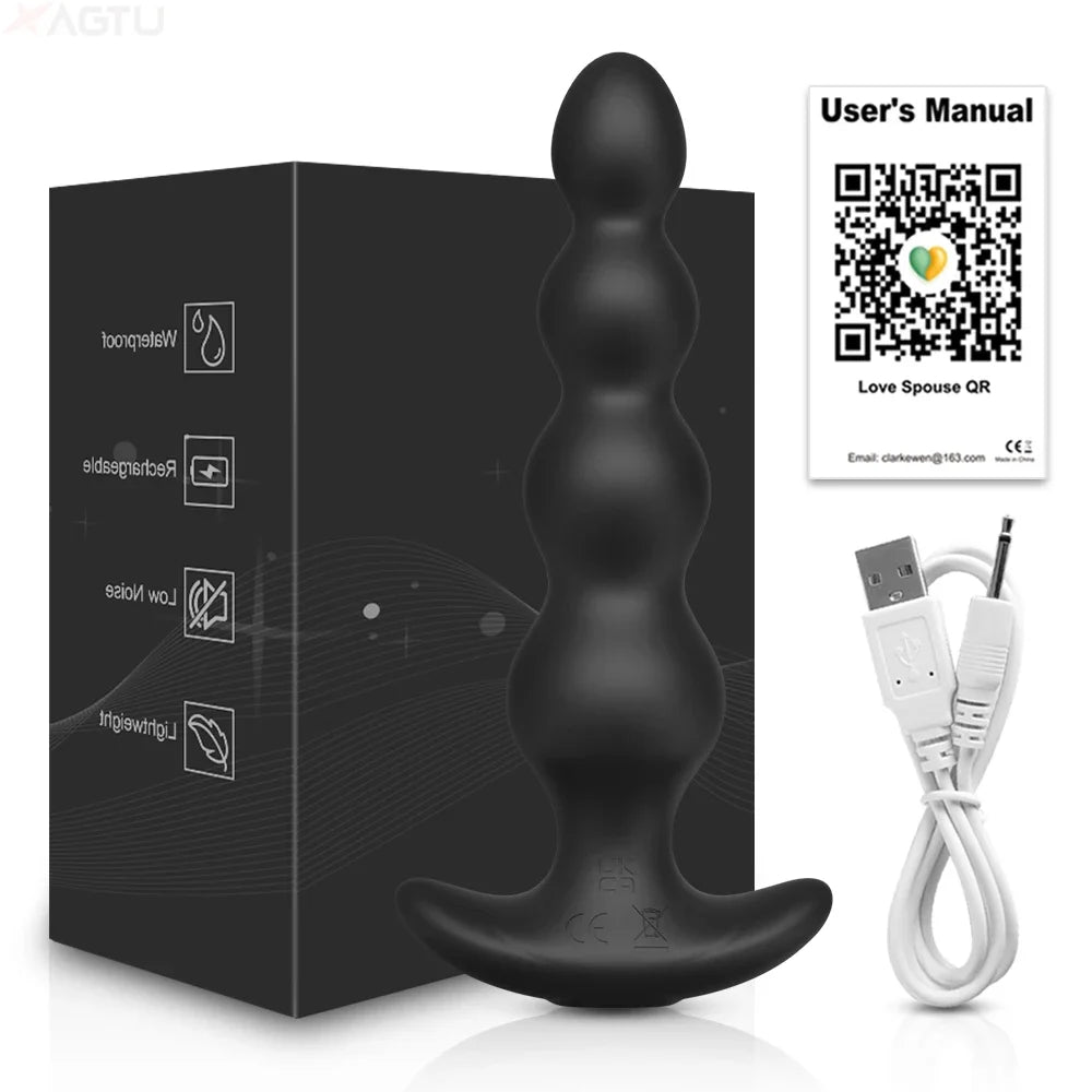 APP-Controlled Vibrating Anal Beads – Prostate Massager Butt Plug for Men & Women