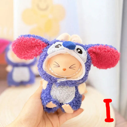 Labubu Doll Clothes – Cute Animal Onesie Penguin Shark Bee Dino for 17cm Blythe OB11 BJD