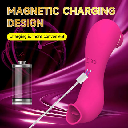 Sucking Vibrator with Tongue Licking Vagina Clitoris Stimulator Sex Toys