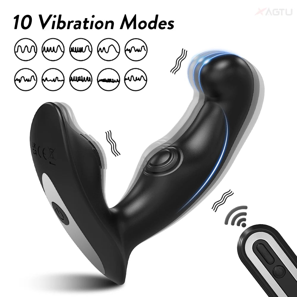 Vibration Prostate Massager Anal Plug Men Butt Plug Remote Control Adult Product