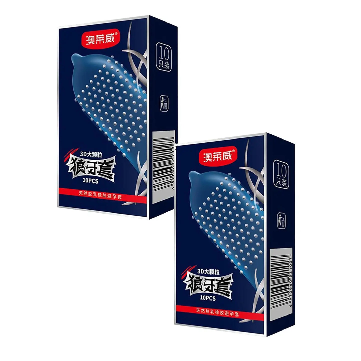 10pcs Latex Condoms Ribbed & Dotted｜Sensitive Massage Comfort Fit (2 Boxes)