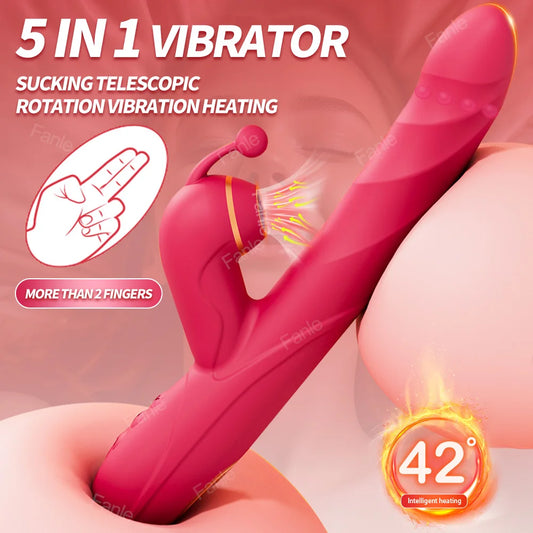 Heated Thrusting Dildo Vibrator｜5-in-1 APP Control ｜G-spot Clit Stimulator for Women