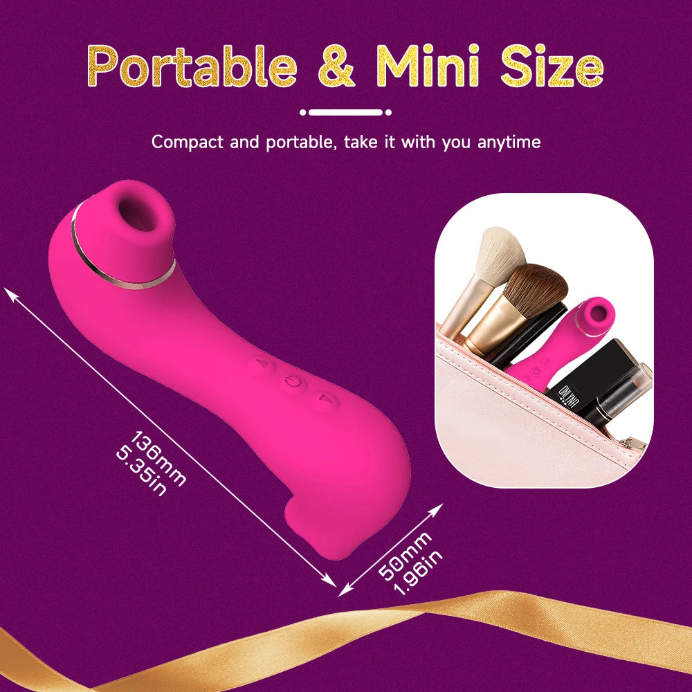 Sucking Vibrator with Tongue Licking Vagina Clitoris Stimulator Sex Toys