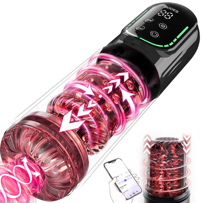 Vacuum Penis ED support Pump Stroker｜LCD Thrusting Rotating Vibrating Cup