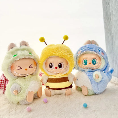Labubu Doll Clothes – Cute Animal Onesie Penguin Shark Bee Dino for 17cm Blythe OB11 BJD