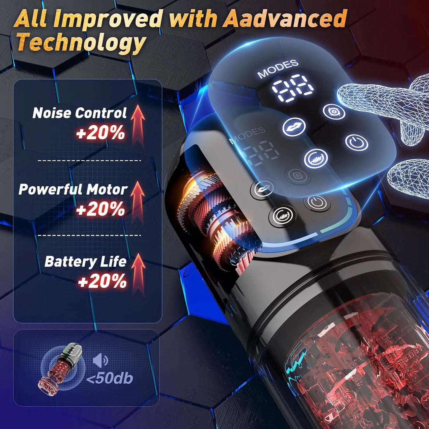Vacuum Penis ED support Pump Stroker｜LCD Thrusting Rotating Vibrating Cup