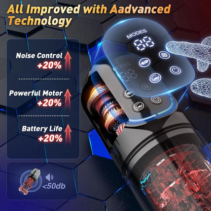 Vacuum Penis ED support Pump Stroker｜LCD Thrusting Rotating Vibrating Cup