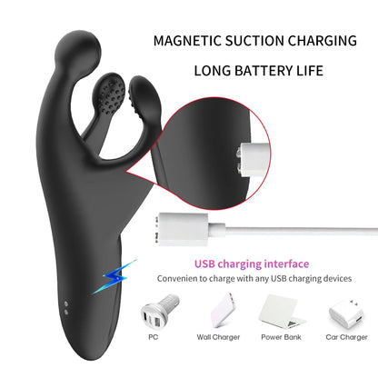 10-Speed Silicone Testicle & Prostate Massager for Men | ED Support & Couple Use