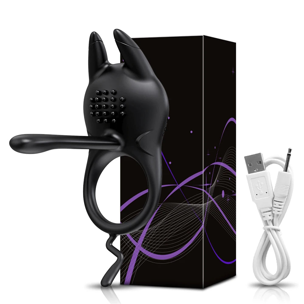 Vibrating Penis Ring for Men Delay Ejaculation Cock Ring Sex Toys for Couples