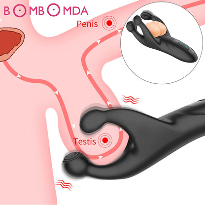 10-Speed Silicone Testicle & Prostate Massager for Men | ED Support & Couple Use