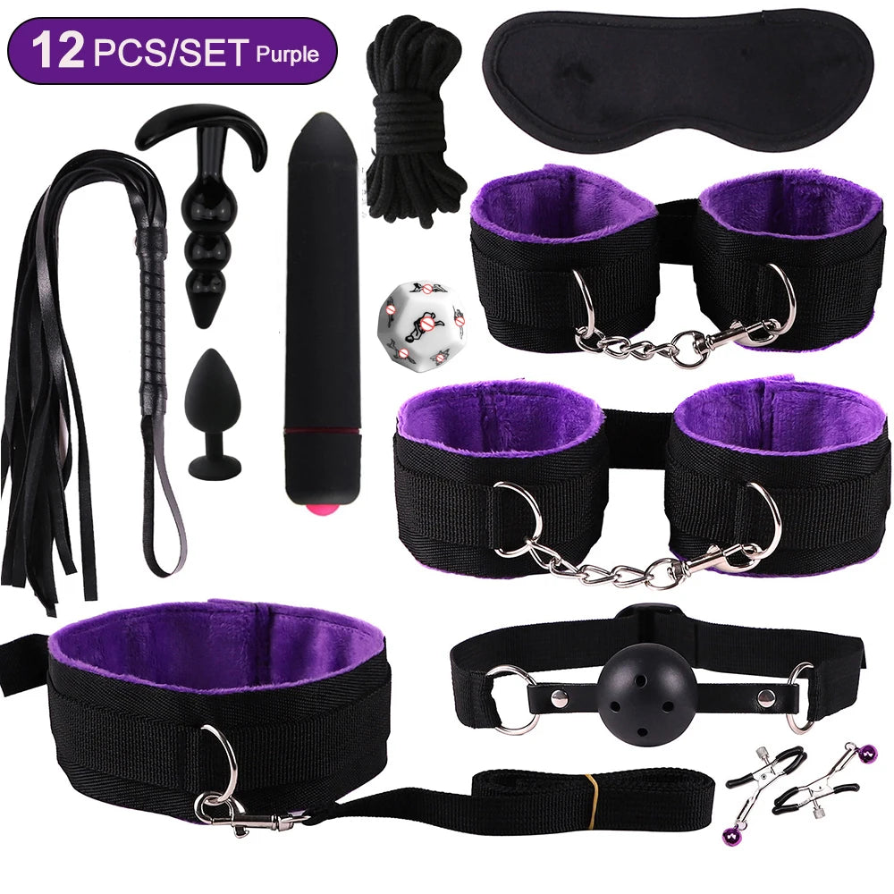 BDSM sexual couples kit erotic accessories handcuffs for session Anal plug sex game Adult Sexy Toys sexyshop