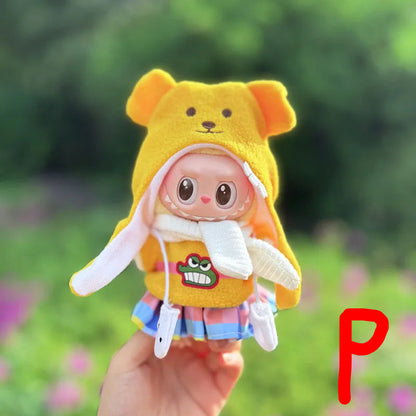 Labubu Doll Clothes – Cute Animal Onesie Penguin Shark Bee Dino for 17cm Blythe OB11 BJD