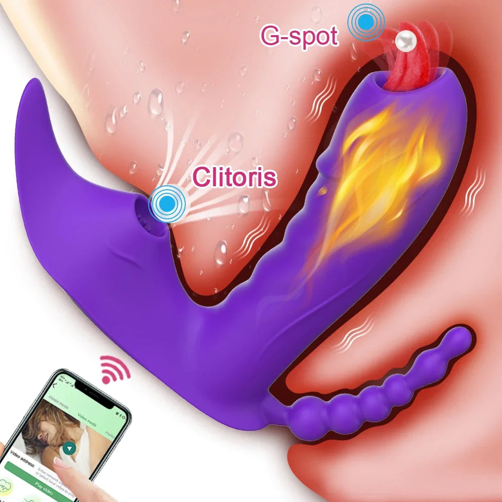 Bluetooth APP Dildo Vibrator Masturbator Vacuum Vagina Clitoris Suck Stimulator