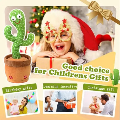 Dancing Cactus Mimicking Toy Talking Repeat Singing Sunny Cactus Dancer Electronic Light Up Plush Toy for Baby Boys and Girls