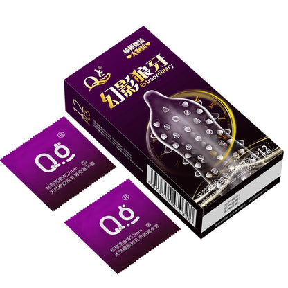 12pcs Large Pellet Condom Wolf's Teeth Barbed  Male Granular Stimulation