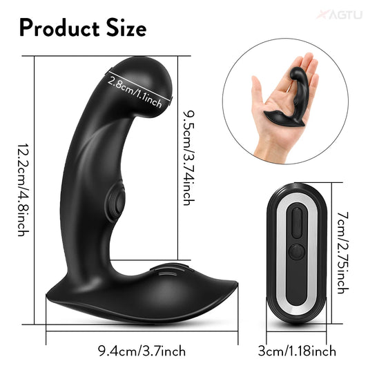 Vibration Prostate Massager Anal Plug Men Butt Plug Remote Control Adult Product