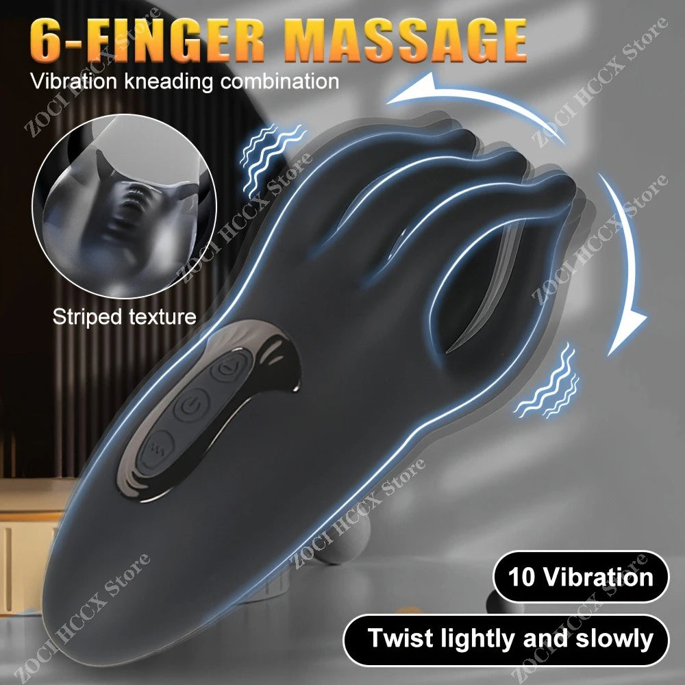 Glans Trainer Vibrator for Men – Finger Grip Delay Trainer & Glans Massage Stimulator