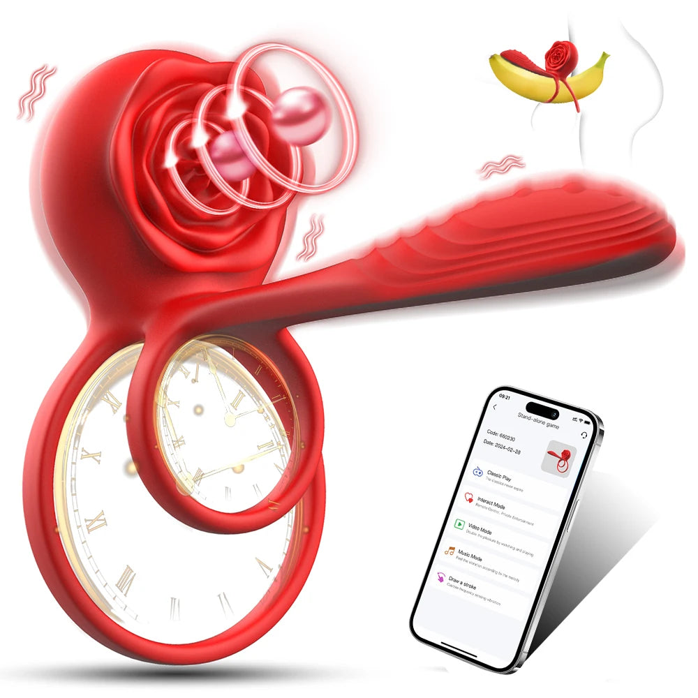 Vibrating Cock Ring Remote Control G-spot Clitoral Nipple Stimulator Penis Ring Vibrator Adult Sex Toys for Men Women Couples