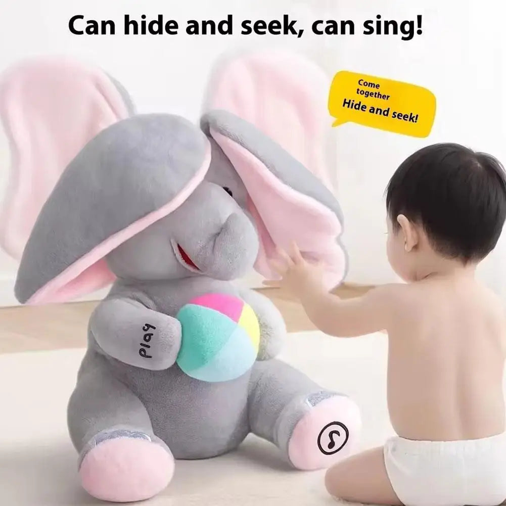 Hide and Seek Elephant Plush Toy Singing Musical Interactive Baby Gift
