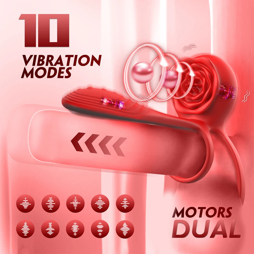 Vibrating Cock Ring Remote Control G-spot Clitoral Nipple Stimulator Penis Ring Vibrator Adult Sex Toys for Men Women Couples