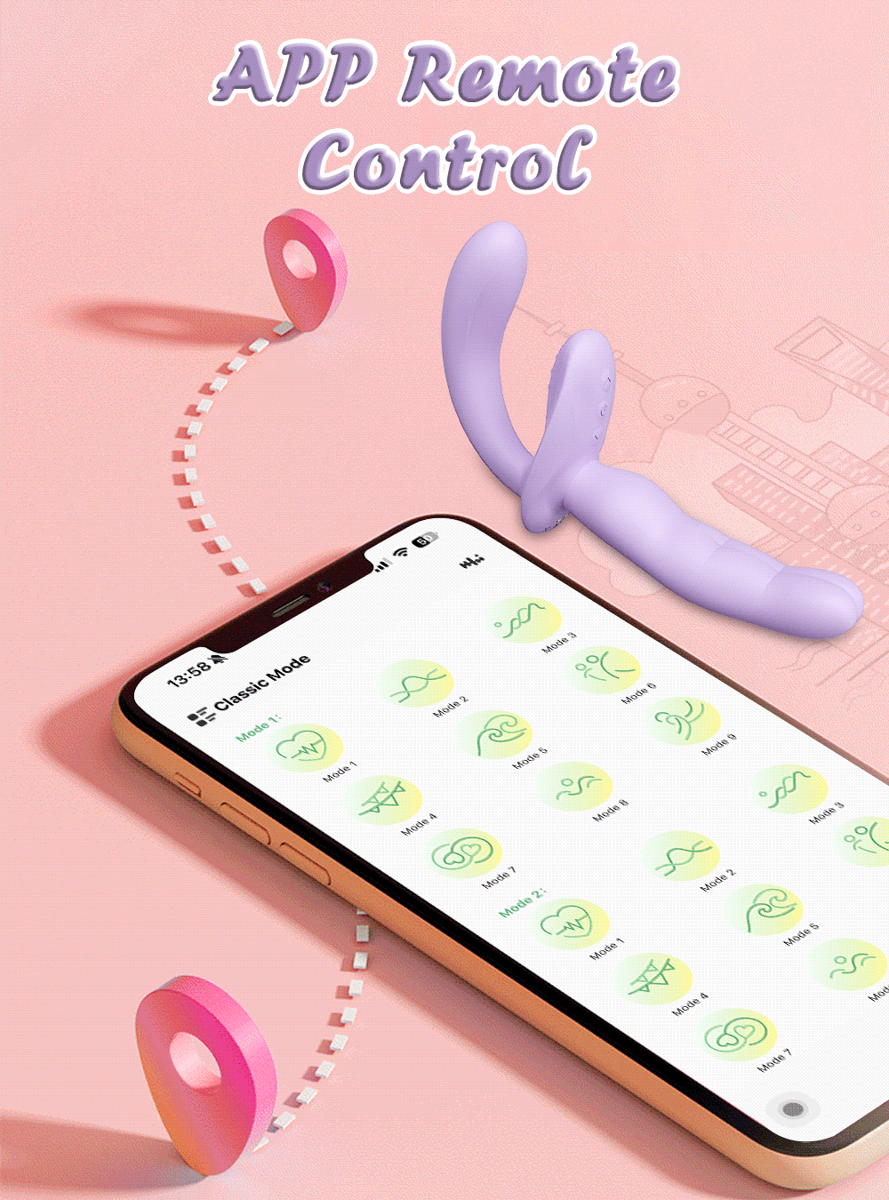 Dual-Arm Wearable Vibrator | G-Spot & Clitoral Stimulator | App Remote, Removable
