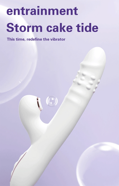 Thrusting Vibrator Dildo Rotating Telescopic Vagina G Spot Massage Sucking