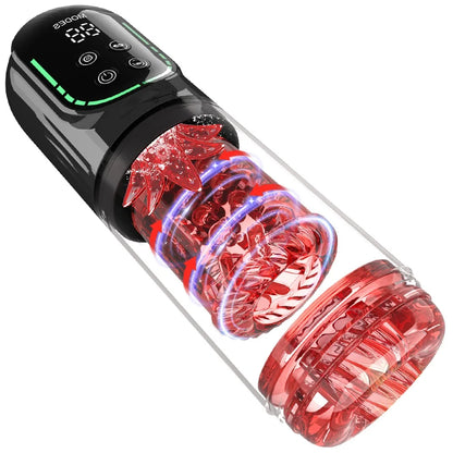 Vacuum Penis ED support Pump Stroker｜LCD Thrusting Rotating Vibrating Cup