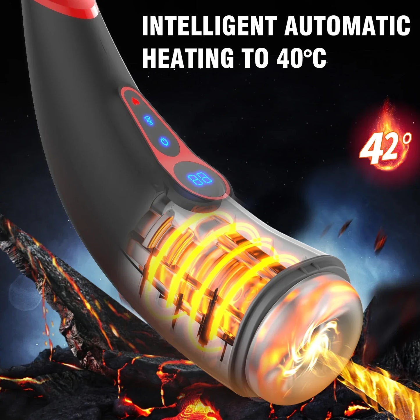 Automatic Vibrating Heating Male Masturbator Blowjob Sucking Machine Sex Toy
