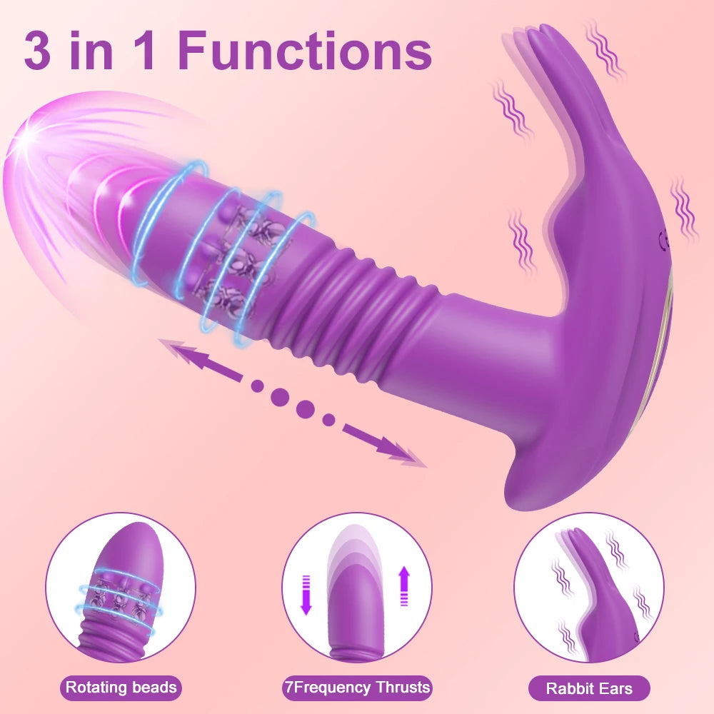APP-Controlled Thrusting Vibrator for Women – Rotating Telescopic Dildo, G Spot Stimulator