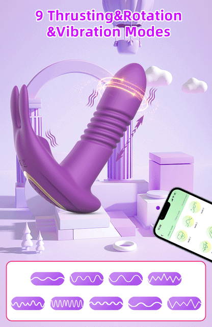 APP-Controlled Thrusting Vibrator for Women – Rotating Telescopic Dildo, G Spot Stimulator
