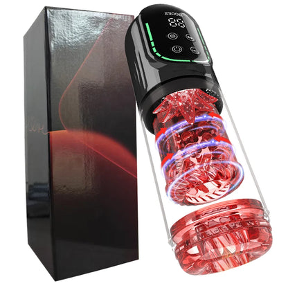 Vacuum Penis ED support Pump Stroker｜LCD Thrusting Rotating Vibrating Cup