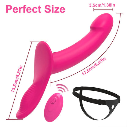 Wearable Strap-On Vibrator | Double Head Remote Control Toy for Couples