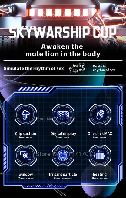 Automatic Heated ED Supports Masturbation Cup ｜ Realistic Vagina Suction Toy for Men