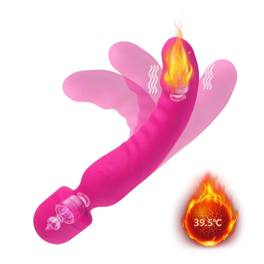 Rechargeable Dual-Ended Massager for Women – Heating, Waterproof & Flexible Design
