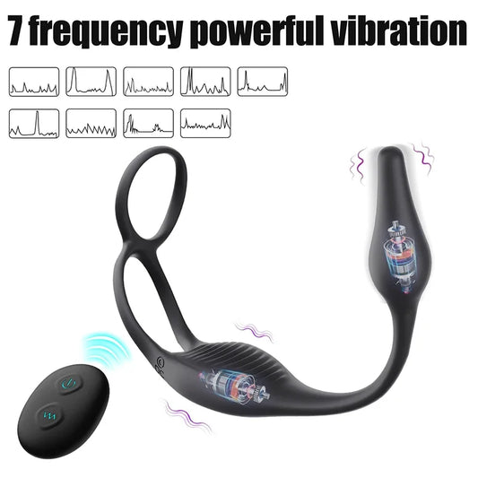 Vibrating Anal Vibrator Butt Plug Remote Control Prostate Massager Anal Plug Penis Ring Perineum Stimualtor Sex Toy for Men