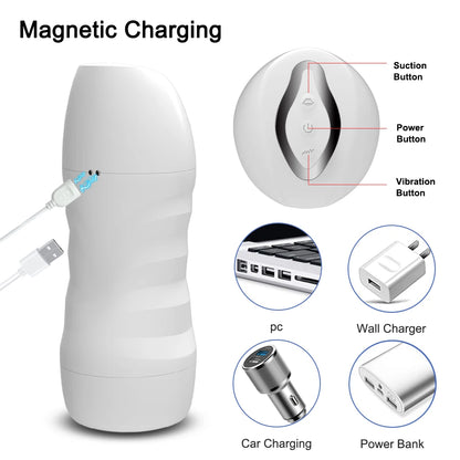Auto Suction Vibrating Male Cup Hands-Free Personal Wellness Device for Men