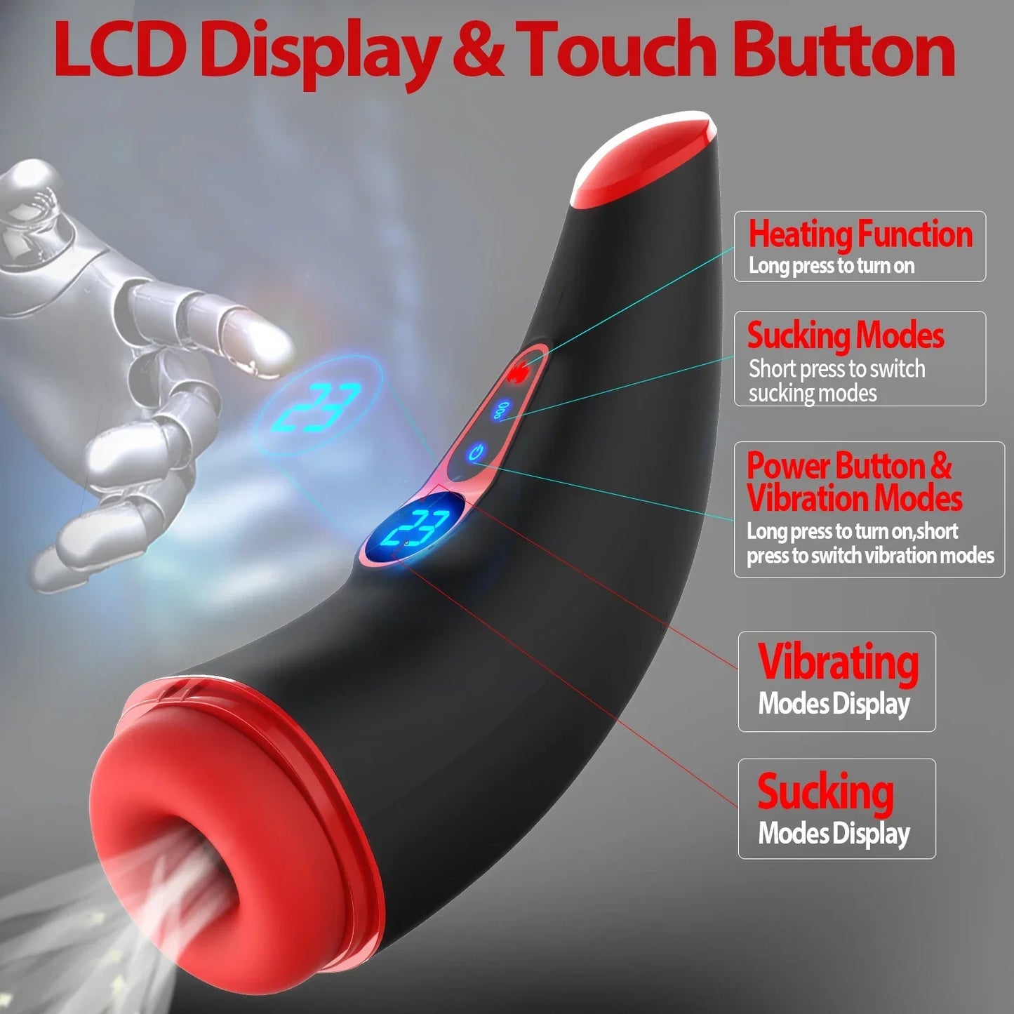 Automatic Vibrating Heating Male Masturbator Blowjob Sucking Machine Sex Toy