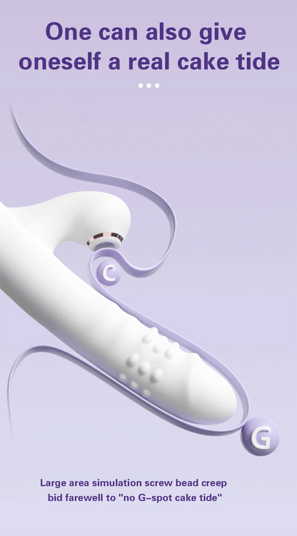 Thrusting Vibrator Dildo Rotating Telescopic Vagina G Spot Massage Sucking