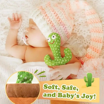 Dancing Cactus Mimicking Toy Talking Repeat Singing Sunny Cactus Dancer Electronic Light Up Plush Toy for Baby Boys and Girls