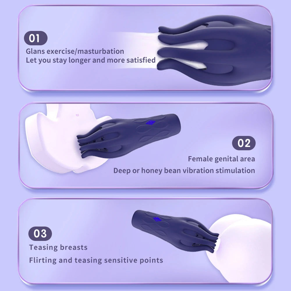 ED-Support Vibrating Glans Trainer | Harden & Delay Ejaculation | Soft Fingertip