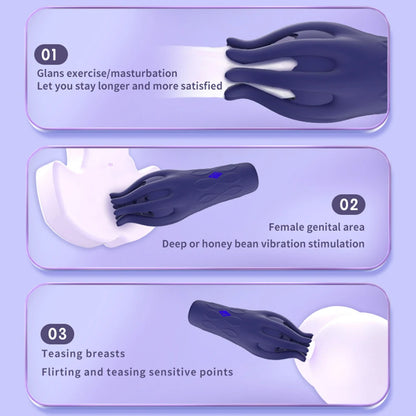 ED-Support Vibrating Glans Trainer | Harden & Delay Ejaculation | Soft Fingertip