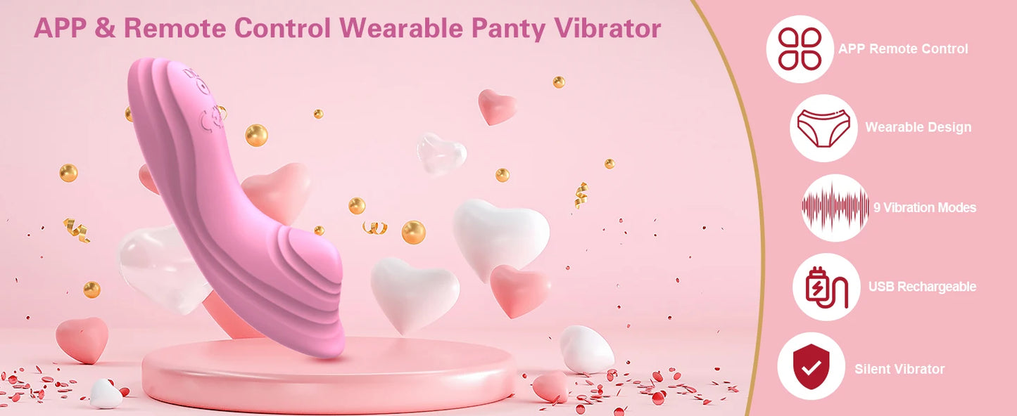 APP Wearable Vibrator｜9-Mode Clitoral Stimulator & Remote Panty Toy for Women