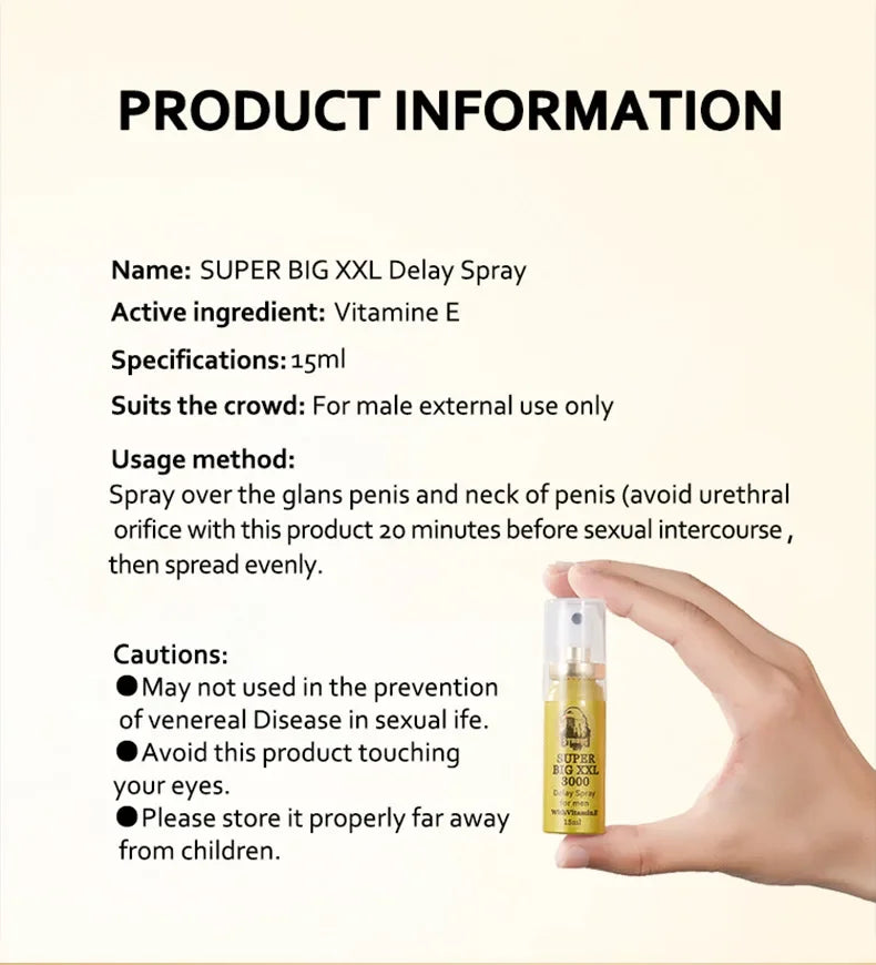 Men’s Premium Delay Spray｜Imported Formula｜Fast-Absorbing, Invisible Long-Lasting (15ml)