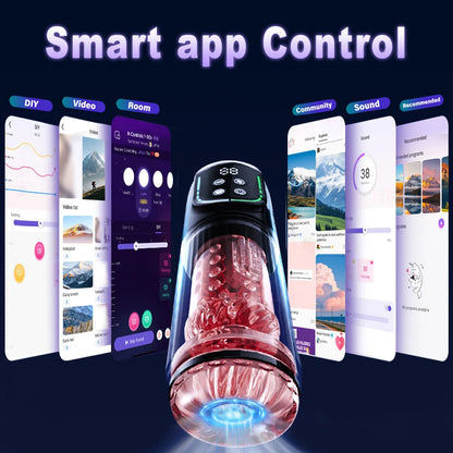 Vacuum Penis ED support Pump Stroker｜LCD Thrusting Rotating Vibrating Cup