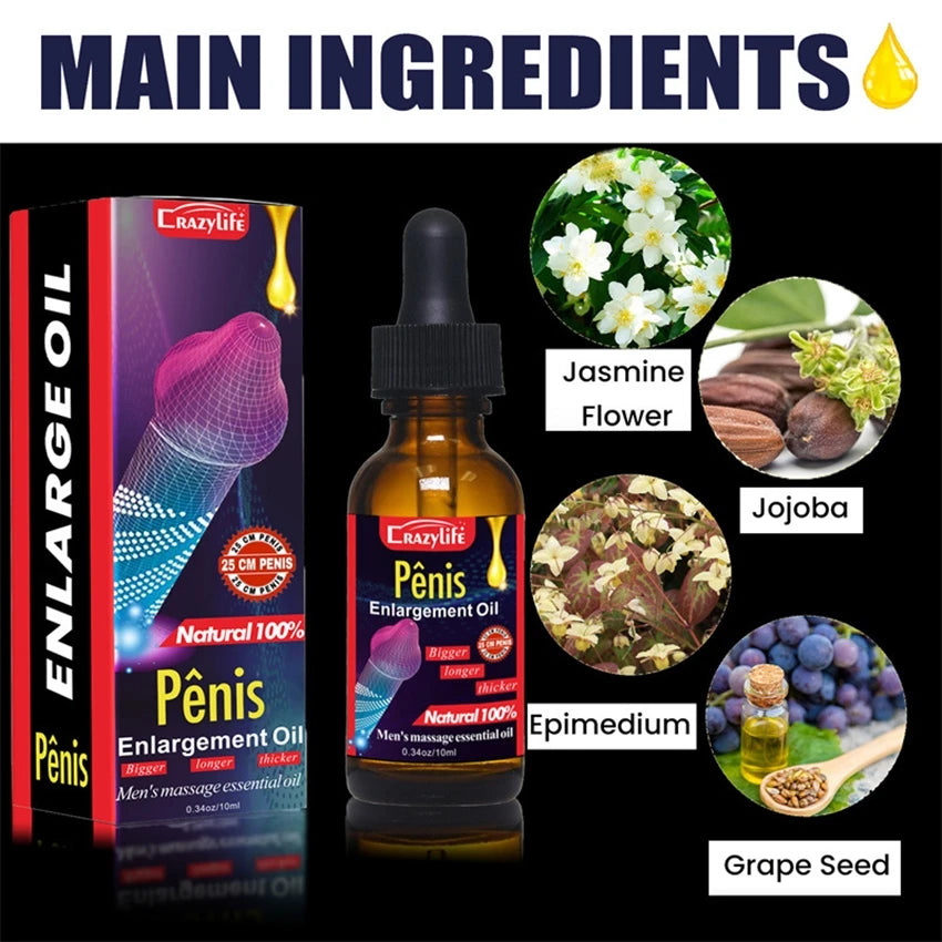 Men’s Delay & Erection Enhancement Oil Penis Massage Liquid Performance Care