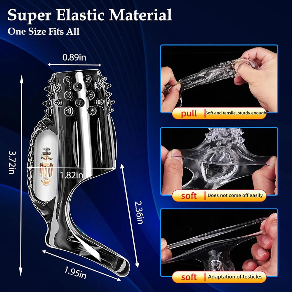 Male Enlargement Delay Vibrators Clits Massager Cock Ring Vibrating Penis Cover