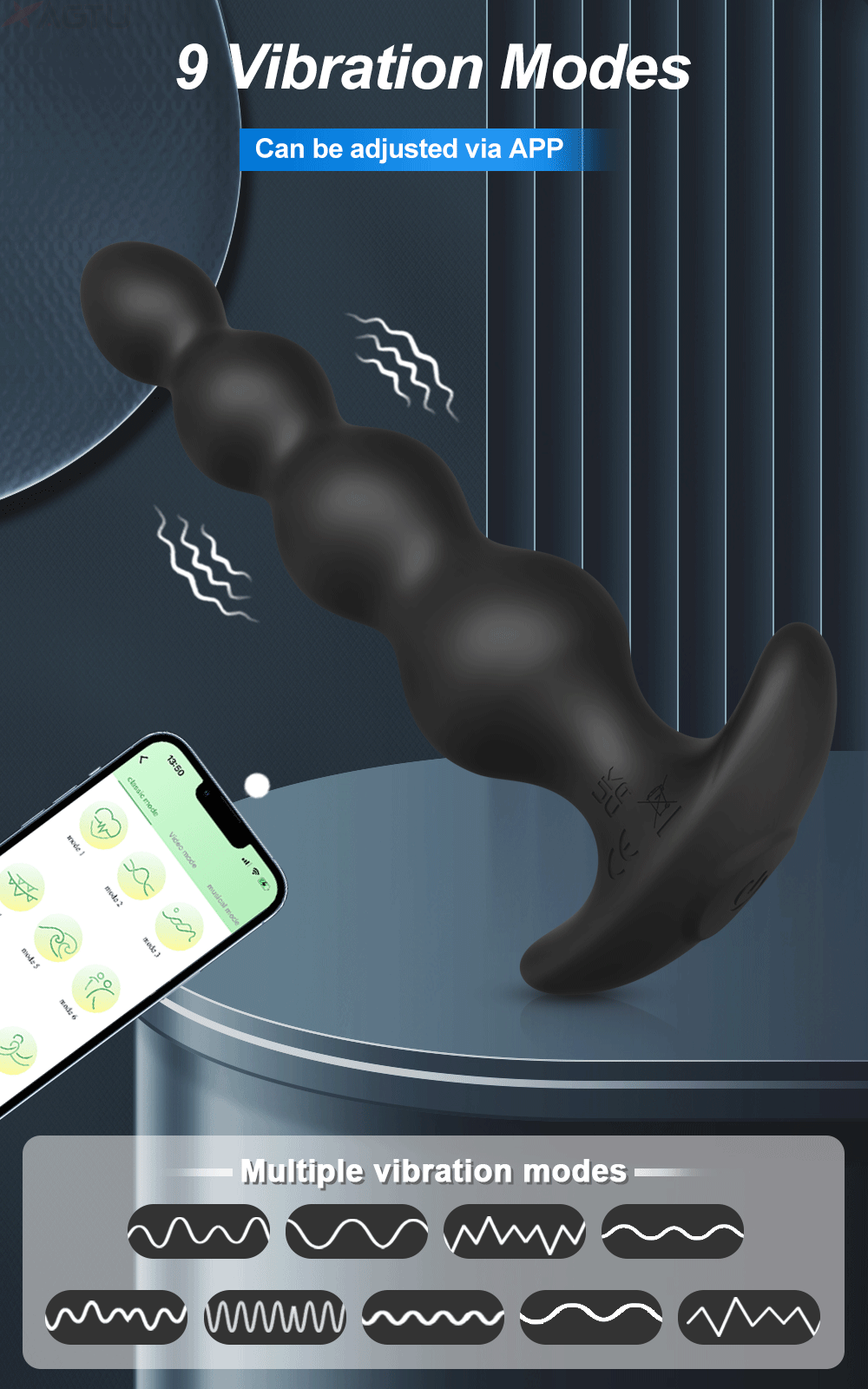 APP-Controlled Vibrating Anal Beads – Prostate Massager Butt Plug for Men & Women
