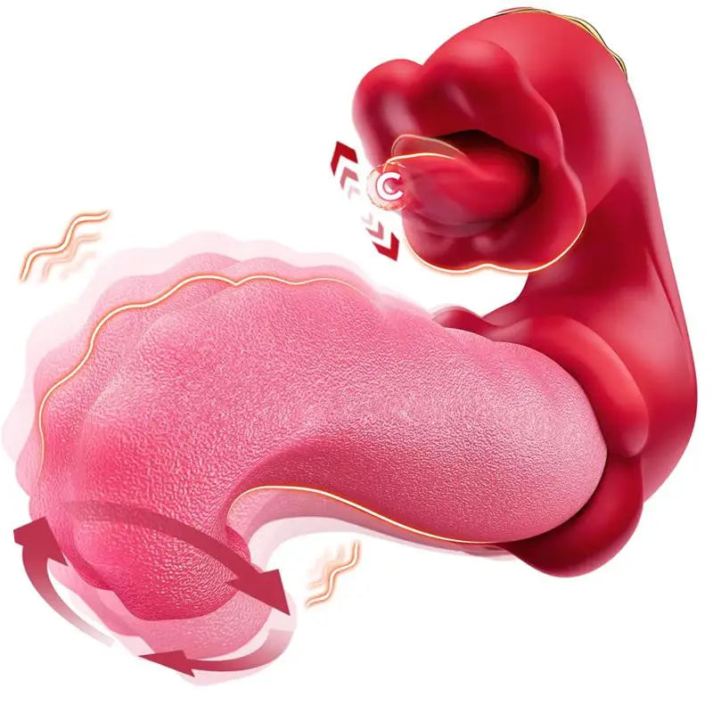 3in1 Big Tongue Vibrator Dildo Clit Stimulator Licking Swing Vibrating Couples Game