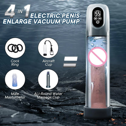 LCD Electric Penis Pump | Vacuum Enlargement Trainer | ED Erection Aid