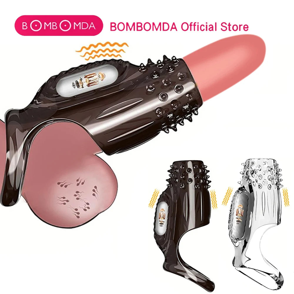 Male Enlargement Delay Vibrators Clits Massager Cock Ring Vibrating Penis Cover
